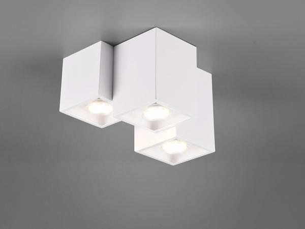 Trio Eckiger Design Deckenstrahler dreiflammig - Aufbaustrahler Weiß matt für 3x GU10