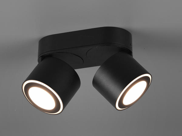 Trio LED Deckenstrahler 2-flammig Schwarz schwenkbare Deckenlampen für Flur und Diele