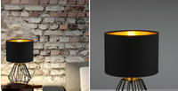 REALITY Leuchten Schreibtischlampe "Chuck" E14 1 Stk. Warmwei&szlig; Fu&szlig; in Gitter-Optik,