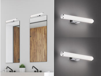 Trio LED Badlampen Set Wand mit Schalter Chrom 40cm Gäste WC Spiegelleuchten seitlich