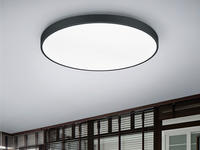 Led Deckenleuchte Waco In Schwarz Matt Extern Dimmbar Flach, &Oslash; 75cm