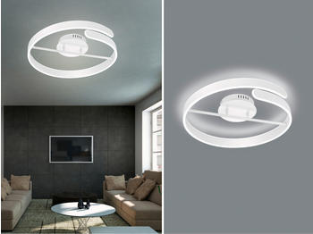 Trio LED Deckenleuchte PARMA Metall Weiß 3 Stufen Dimmer - Ring Ø50cm