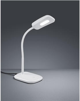 Trio Moderne LED Schreibtischleuchte flexibel in Weiß, 36cm hoch mit Touch Dimmer