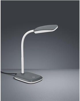 Trio Moderne LED Schreibtischleuchte flexibel in Grau, 36cm hoch mit Touch Dimmer