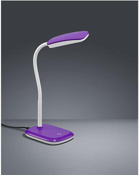 Trio Moderne LED Schreibtischleuchte flexibel in Lila, 36cm hoch mit Touch Dimmer