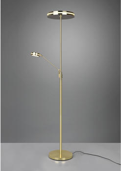 Trio Großer LED Deckenfluter FRANKLIN mit Lesearm, Höhe 181cm, Messing