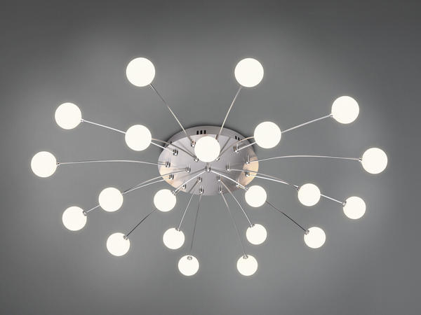 Trio-Leuchten Trio Große dimmbare LED Deckenlampe mehrflammig Silber & Weiß für den Flur & Galerie