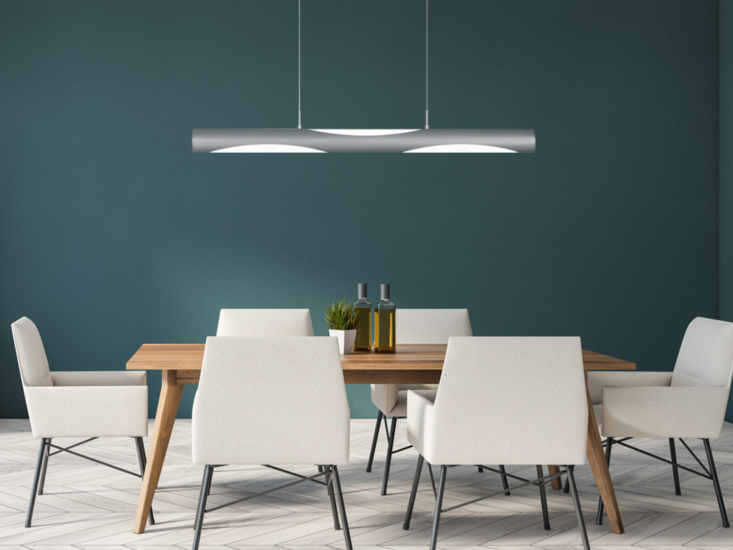 Trio LED Design Pendelleuchte Silber höhenverstellbar & dimmbar, Lampen -  Angebote ab 149,99 €