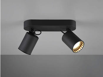 Trio Cooler LED Deckenstrahler 2 flammig Schwarz Beleuchtung Flur Diele & Treppenhaus