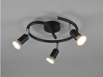 Trio Rondell 3 flammig LED Deckenspot mehrflammig Deckenstrahler Flurleuchte Schwarz