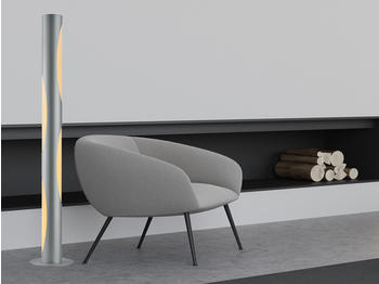 Trio Große, schmale LED Stehlampe dimmbar Silber, minimalistisch für Eingangsbereich