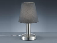 Trio Leuchten - Tischlampe Mats Ii Stoff Lampenschirm Grau Touchfunktion...