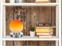 Reality Leuchten - Tischleuchte Prinz Ii, Glasschirm Orange Sockel Silber
