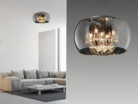Kristall Led Deckenleuchte Glas Chrom Verspiegelt & Rauchglas Optik &Oslash; 40cm
