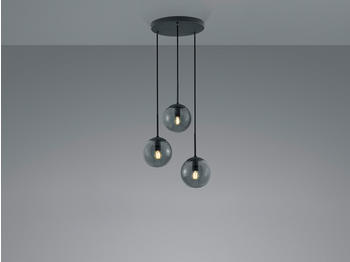 Trio Dreiflammige LED Rauchglas Pendelleuchte Kugellampe Esszimmerlampe