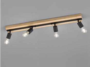 FHL easy Deckenstrahler JURIS 4 flammig Schwarz mit Holz