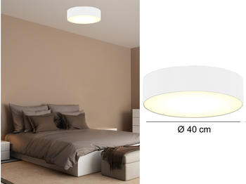 Smartwares Deckenleuchte Stoffschirm Rund Ø40 cm weiß -extern dimmbar - Wohnzimmerleuchten