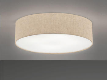 Fischer & Honsel LED Deckenleuchte 60cm Stoffschirm Leinen Beige - Deckenlampe Wohnzimmer & Flur