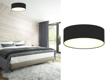 Smartwares Runde LED Deckenleuchte Ø30 mit schwarzem Stoffschirm Lampenschirm Deckenlampen