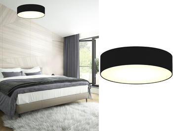Smartwares Runde LED Deckenleuchte Ø40 mit schwarzem Stoffschirm Lampenschirm Deckenlampen