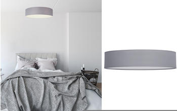 Smartwares Runde LED Deckenleuchte Ø50 mit grauem Stoffschirm - Lampenschirm Deckenlampen