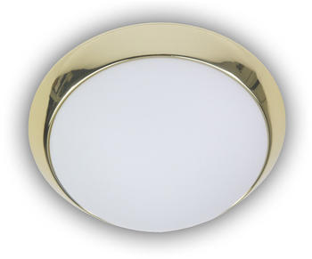 Niermann LED Küchenlampe Opalglas matt mit Messing Zierring Ø25cm Treppenhausbeleuchtung