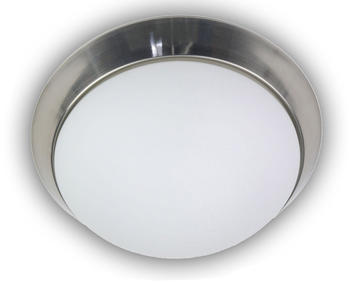 Niermann LED Deckenleuchte rund Opalglas matt Dekorring Nickel matt Ø35cm LED Küchenlampe