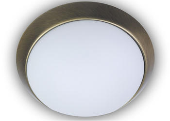 Niermann Deckenleuchte Deckenschale rund Ø40cm Küchenlampe Opalglas Zierring Altmessing
