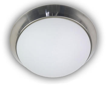 Niermann LED Deckenleuchte rund Opalglas matt Dekorring Nickel matt Ø40cm LED Küchenlampe