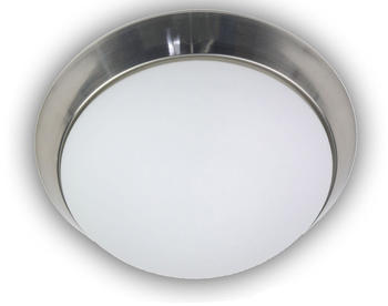 Niermann Schlafzimmer Decken-Lampe dimmbar Opalglas Zierring Nickel matt Ø45cm Wandlampe