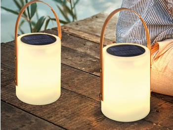 FHL easy Solartischleuchten 2er SET mit Farbwechsel - Outdoor Beleuchtung Balkon & Garten