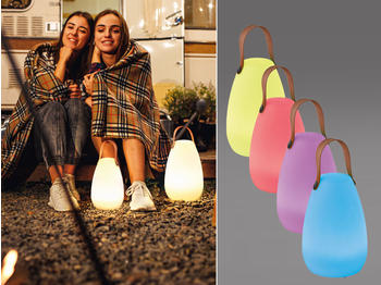FHL easy Outdoor Tischlampen SET ohne Kabel mit Farbwechsel für Garten, Terrasse & Balkon