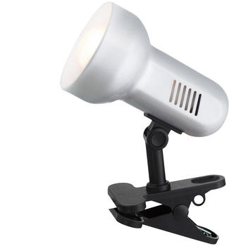 Globo Klemmleuchte mit LED Strahler silber schwenkbar, Schreibtischlampe Klemmlampe