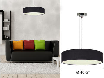 Smartwares Set: Moderne Wand/Deckenlampe Ø40 cm Schirm schwarz mit Baldachin, blendfrei