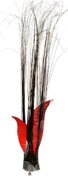 Guru-Shop Tischleuchte / Tischlampe `Mandiri`, in Bali Handgemacht aus Naturmaterial, Baumwolle - Rot, 80*30*20 cm
