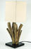 Guru-Shop Tischleuchte / Tischlampe Vigo,Treibholz, Baumwolle, in Bali Handgemacht aus Naturmaterial - Modell Vigo, Weiß, Baumwollstoff,Treibholz, 43*15*15 cm