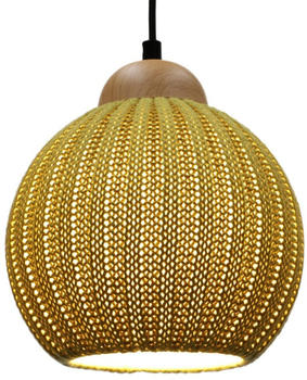 Guru-Shop Moderne Deckenleuchte aus Gestrickter Baumwolle Modell Kitami - Grün, Seidenstoff,Eisen, 22*20*20 cm, Klassische & Moderne Deckenleuchten