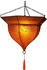 Guru-Shop Henna - Leder Deckenlampe / Deckenleuchte - Mali Orange, Leder,Eisen, 34*41*41 cm, Orientalische Deckenlampen