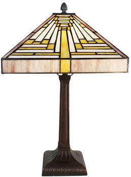 LumiLamp Tiffany Tischlampe 31x31x48 cm Beige Lila Glas