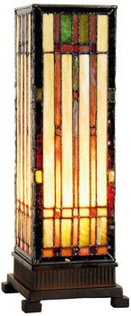 LumiLamp Tiffany Tischlampe 12x12x35 cm Beige Braun Glas