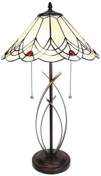LumiLamp Tiffany Tischlampe Ø 39x69 cm Beige Glas