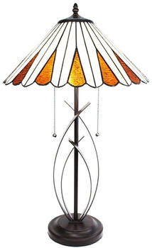 LumiLamp Tiffany Tischlampe Ø 41x69 cm Beige Braun Glas