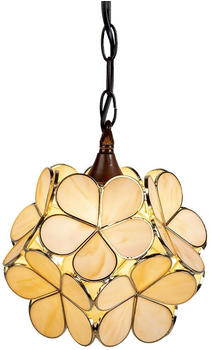 LumiLamp Hängelampe Tiffany 21x21x17/90 cm Beige Glas