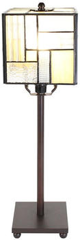 LumiLamp Tiffany Tischlampe 13x13x28 cm Weiß Beige Glas Metall