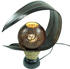 Guru-Shop Palmenblatt Tischlampe / Tischleuchte, in Bali Handgemacht aus Naturmaterial, Palmholz - Modell Palmera Carving, Braun, Palmblätter,Holz, 32*30*16 cm