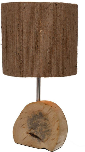 Guru-Shop Tischlampe / Tischleuchte, in Bali Handgemacht aus Naturmaterial - Modell Alhambra, Braun, Holz,Jute, 42*22*22 cm