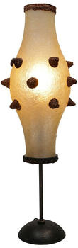 Guru-Shop Tischleuchte Kokopelli - Hugis S Natur, Creme-weiß, Fiberglas, 60*19*19 cm, Bunte, Exotische Tischlampen