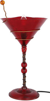 Guru-Shop Tischleuchte Kokopelli - Kada, Rot, Fiberglas, 37*13*13 cm, Bunte, Exotische Tischlampen