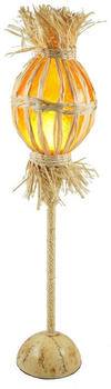 Guru-Shop Tischleuchte Kokopelli - Modell Salakot, Gelb, Fiberglas,Bast, 58*13*13 cm