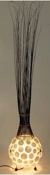 Guru-Shop Stehlampe / Stehleuchte, in Bali Handgemacht aus Naturmaterial, Capiz / Perlmutt - Modell Malediva, Weiß, Fiberglas,Muschelscheiben,Metall, 120*22*22 cm
